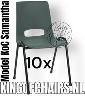 King of Chairs -set van 10- model KoC Samantha antraciet met zwart onderstel. Kantinestoel stapelstoel kuipstoel vergaderstoel kantine stapel stoel kantinestoelen stapelstoelen kuipstoelen arenastoel kerkstoel schoolstoel De Valk 3320 bezoekersstoel