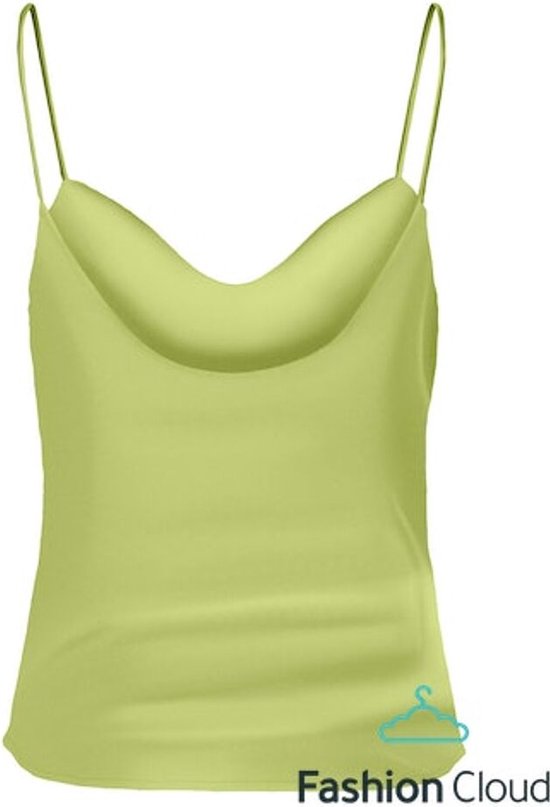 ONLY Mayra Tie Satin Singlet Celery Green GROEN 34