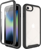 iMoshion Hoesje Geschikt voor iPhone SE (2022) / SE (2020) / 8 / 7 / 6s / 6 Hoesje - iMoshion 360° Full Protective Case - Zwart / Transparant