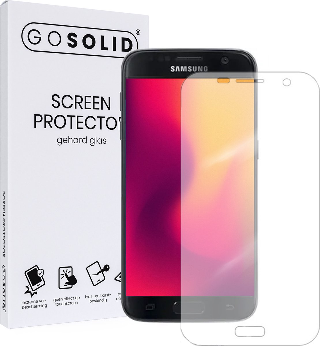 GO SOLID! Screenprotector geschikt voor Samsung Galaxy J3 2017 - gehard glas