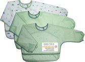 Babyslabbetjesset met mouwen en kruimellade / 3-delige mouwslabbetjes met klittenbandsluiting Oeko-TexÂ® Standard 100 getest / waterafstotend en wasbaar - groen, groen