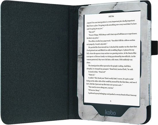 Hoes geschikt voor Kobo Aura Edition 1 - Book Case Premium Sleep Cover Leer Hoesje met Auto/Wake Functie - Marmer van Lunel. — afbeelding 5