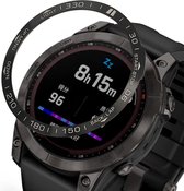 kwmobile Beschermende Ring geschikt voor Garmin Fenix 7 Fitness Tracker - Bezel Ring voor smartwatch - Beschermring voor smartwatch in zwart / zilver.