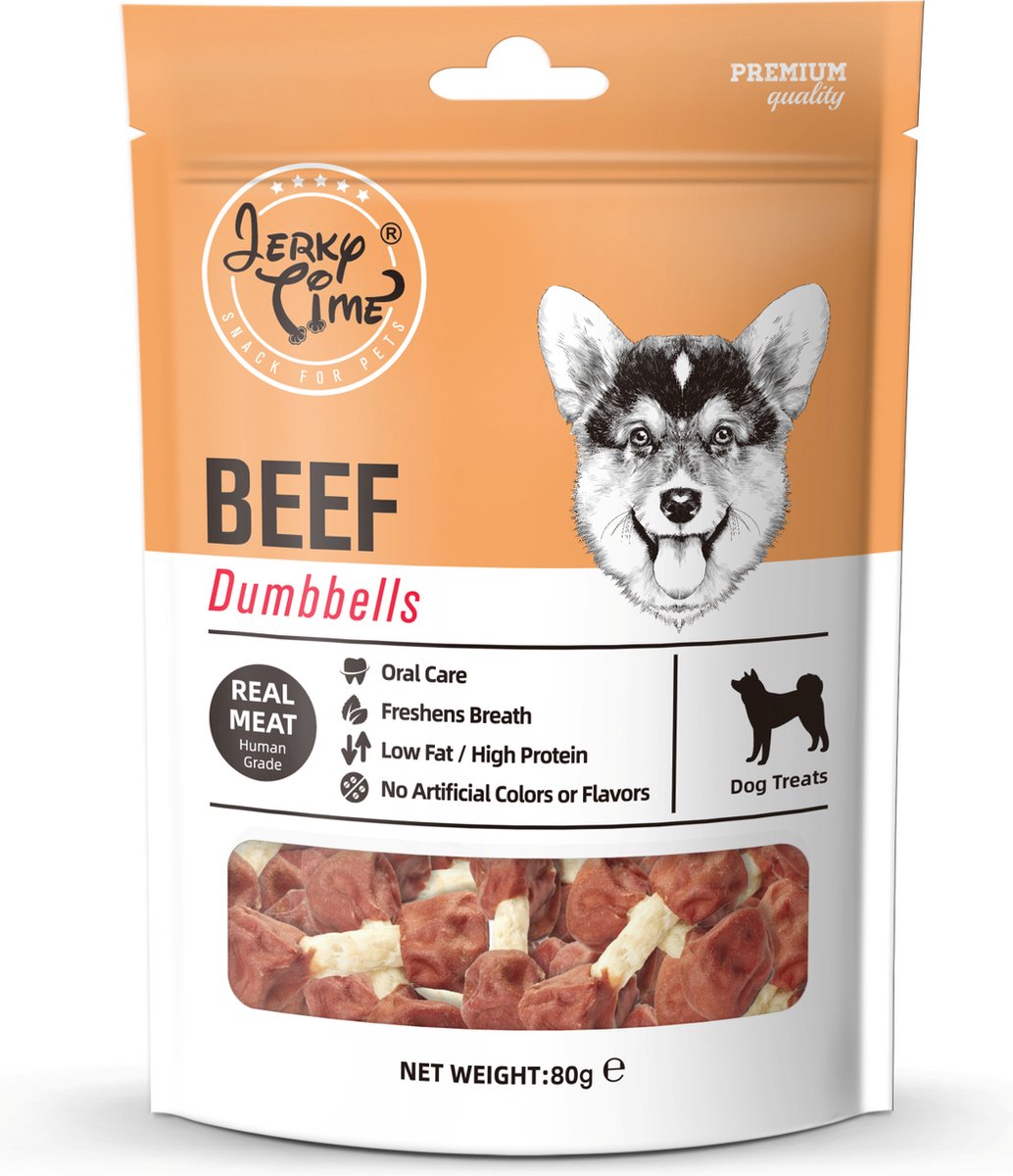 Jerky Time - Beef Dumbell - Hondensnack - Voordeelbundel 5 stuks