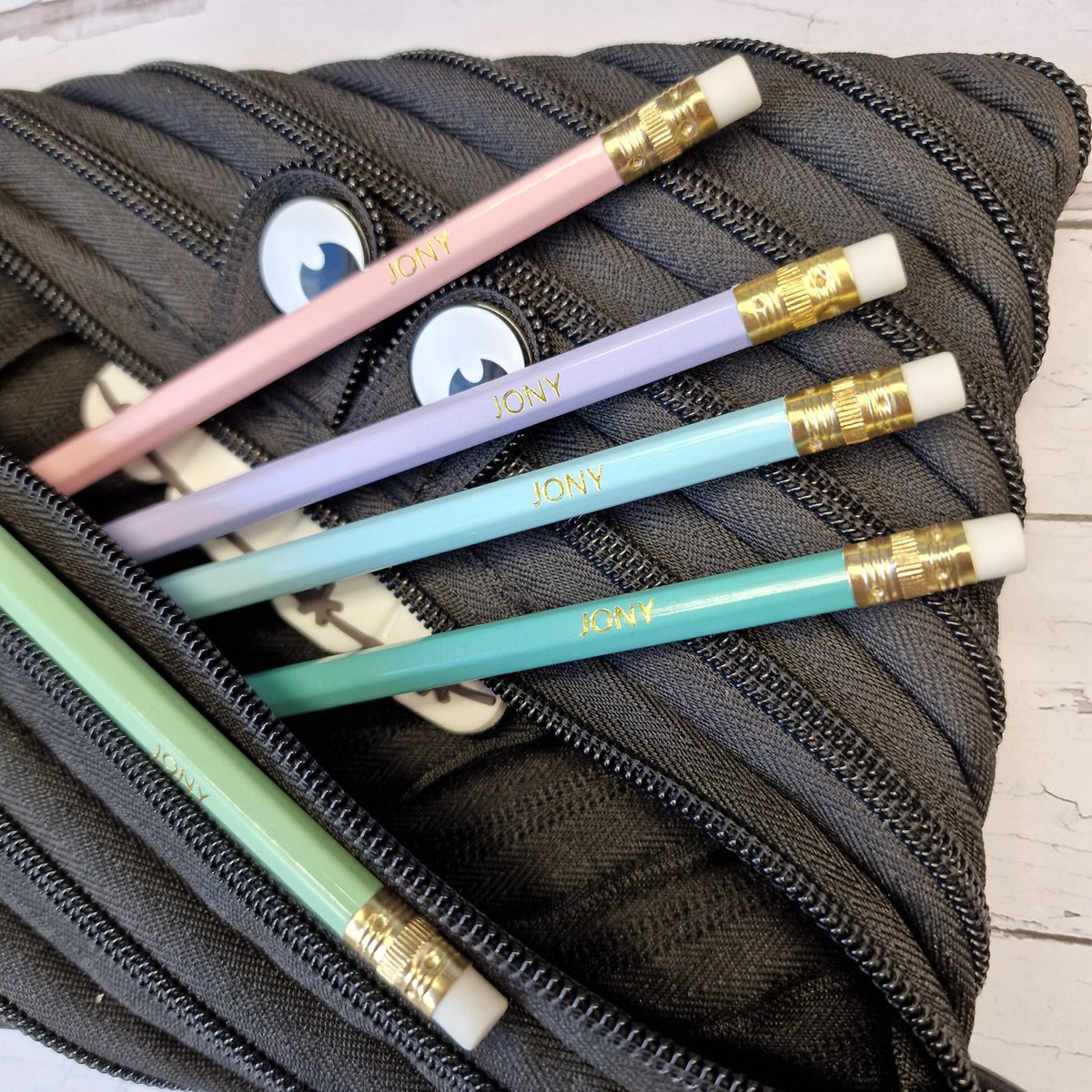 Set van 5 potloden met naam - gepersonaliseerd - eigen naam - potlood met naam - pastelkleuren - HB potloden met naam