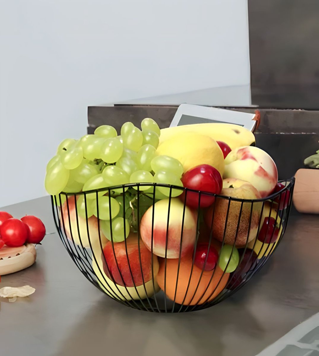 Fruitschaal - Fruitmand - Broodmand- luxe fruitschaal - Modern - Zwart - 27 cm - ILFAshopping