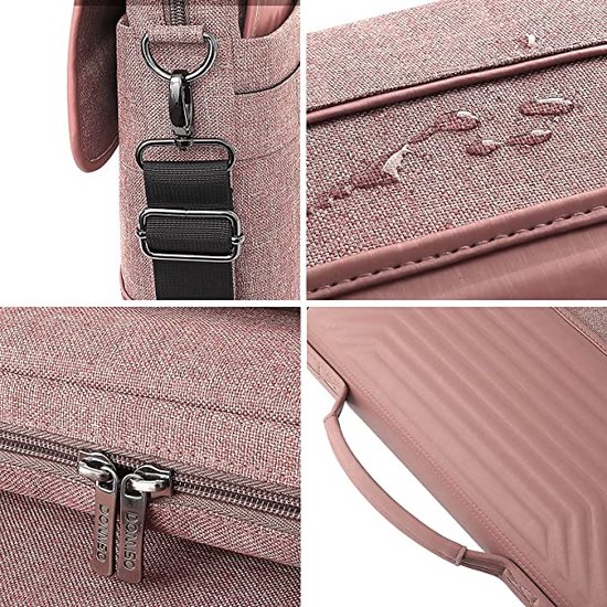 DOMISO 17,3 inch laptoptas, waterdichte schoudertas, beschermhoes, beschermende laptop case/sleeve, schokbestendig voor 17,3 inch notebook/Dell Inspiron/MSI/Lenovo IdeaPad 320/HP Envy/LG Gram/ASUS/ACER, zwart