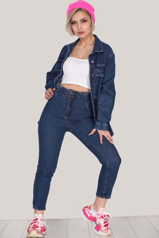 PATIRTI-Vrouwen elastische taille jeans broek blauw maat 29 | bol.com