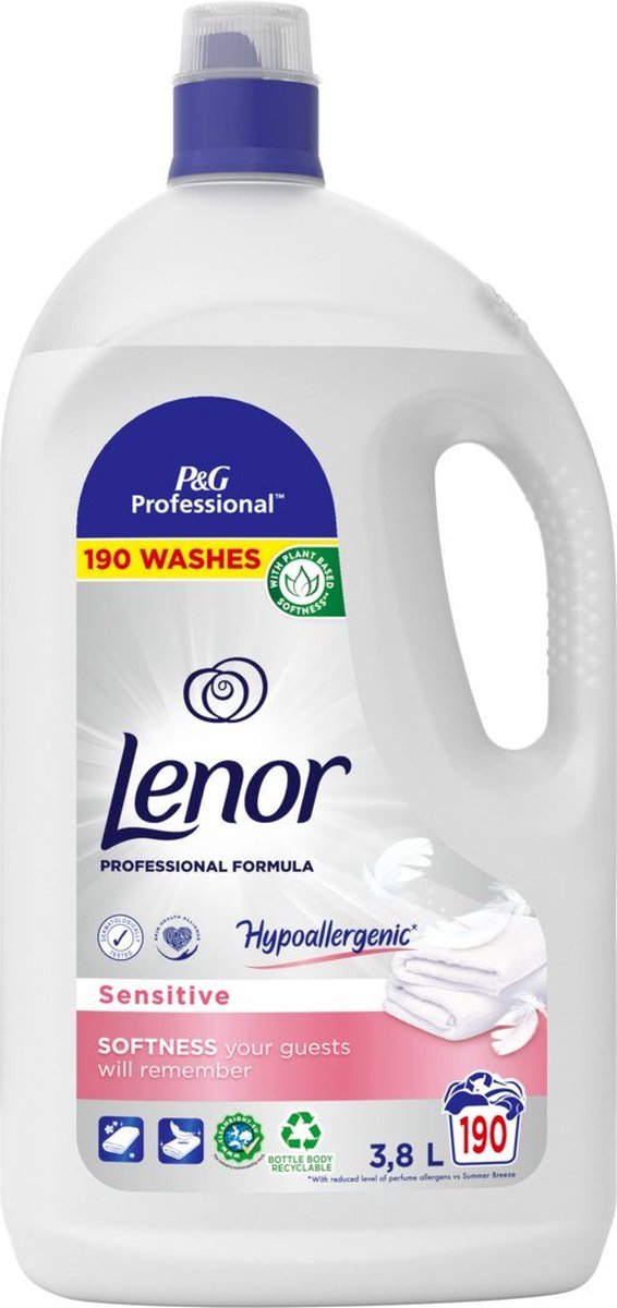 Goedkoopste Lenor - Wasverzachter - Sensitive - 190 Wasbeurten - 3,8l