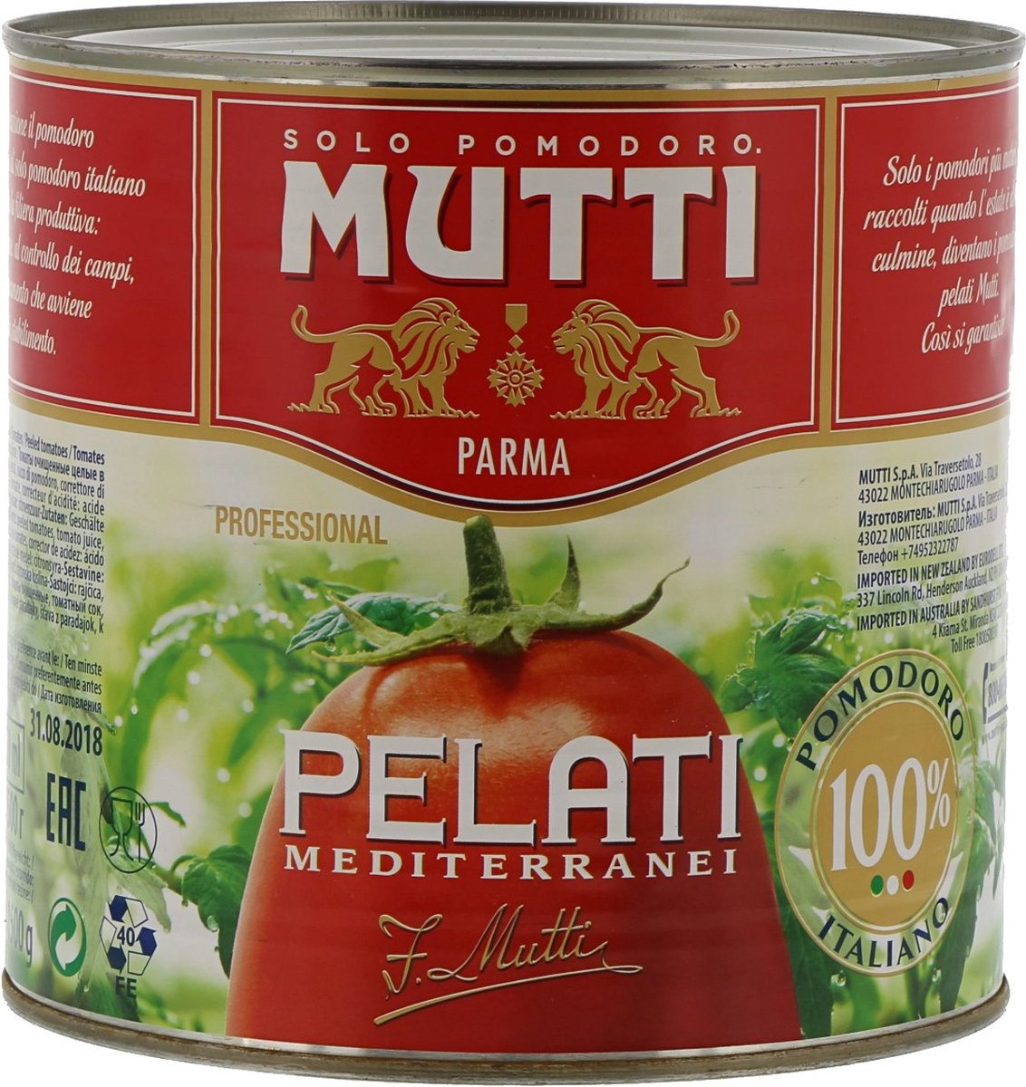 Goedkoopste Mutti Tomaten gepeld - Blik 2,5 kilo