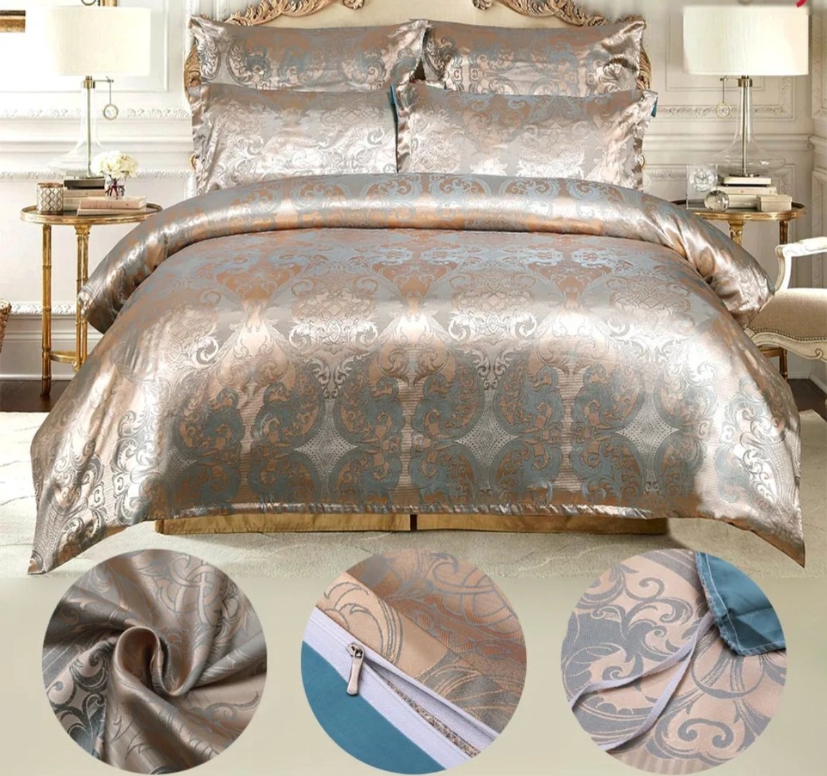 Hoogwaardige solitaire katoenen 3-delige bedsprei-set, woonkamerdecoratie, gedetailleerd en geweven, 2 kussenslopen, luchtige deken, gewatteerde bedsprei, 4 seizoenen, accent, twijfelaar, taupe