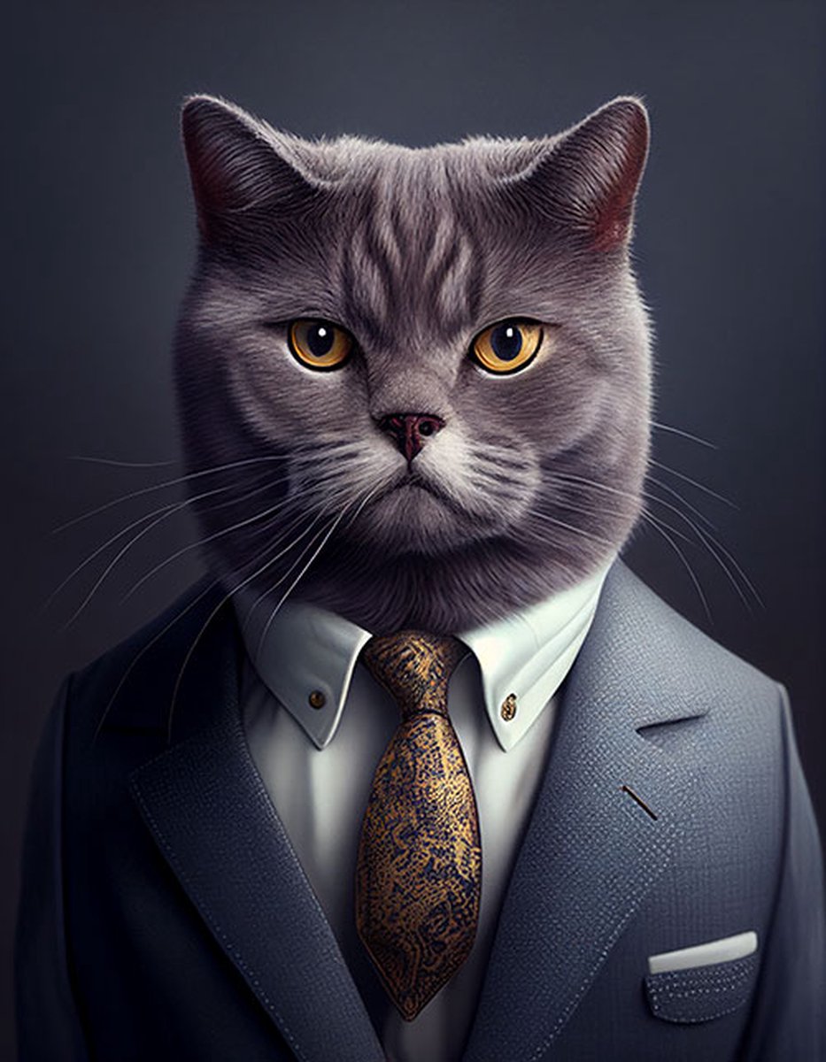 AI - Woondecoratie - Poster - Dieren - Kat - Pak - 9 - 60 x 80 cm