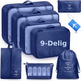 BOTC Packing Cubes Set 9-delig - Kleding organizer set voor koffer en backpack - Bagage organizers - Blauw