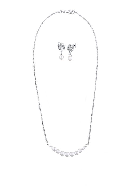 Elli Elegante sieradenset met kristallen van 925 sterling zilver, 45 cm, Metaal, Kristal Elli Elegante sieradenset met kristallen van 925 sterling zilver, 45 cm, Metaal, Kristal