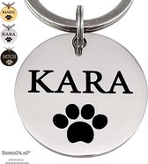 Dog tag Titane rond 25 mm avec gravure | médaillon pour chien ou chat avec naam couleur argent