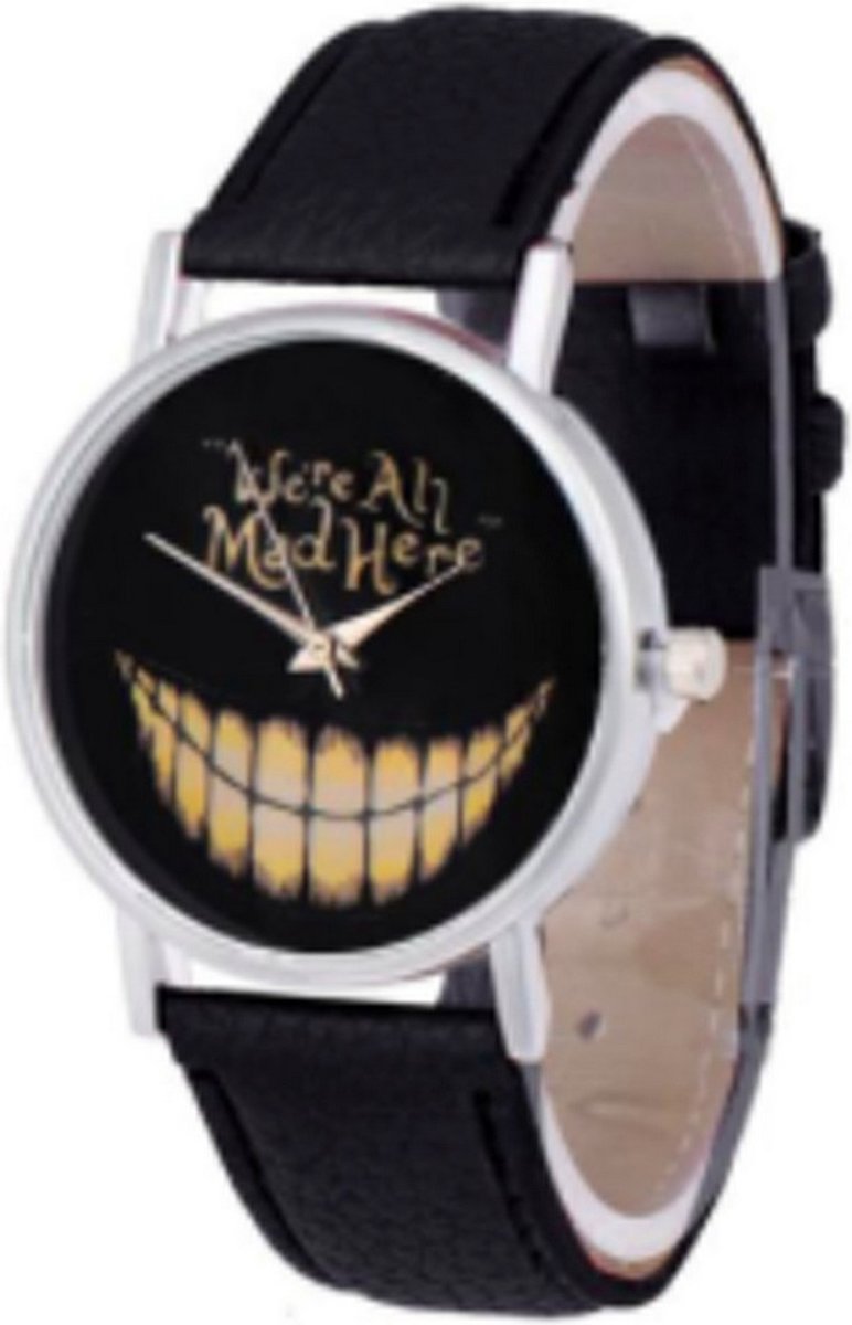 Hidzo Horloge North ø 37 mm - Zwart-Zwart-Goud - Inclusief horlogedoosje