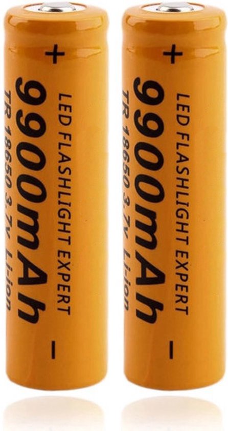 Oplaadbare LI-IOn 18650 batterijen 3,7V / 9900mAH - 2 Stuks | bol.com