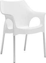 S•CAB OLA designstoel kantinestoel, bijzetstoel, tuinstoel. Italiaans design voor binnen en buiten! Verpakt per 4 stuks,. Kleur ivoor!