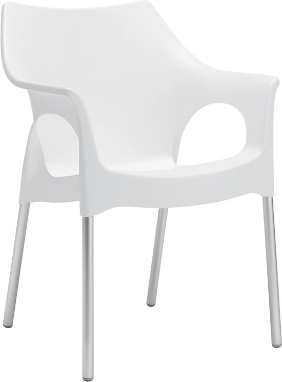 S•CAB OLA designstoel kantinestoel, bijzetstoel, tuinstoel. Italiaans design voor binnen en buiten! Verpakt per 4 stuks,. Kleur ivoor!