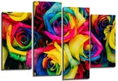 Schilderij - Rozen, Multi-Colored, 130X80cm, 4luik