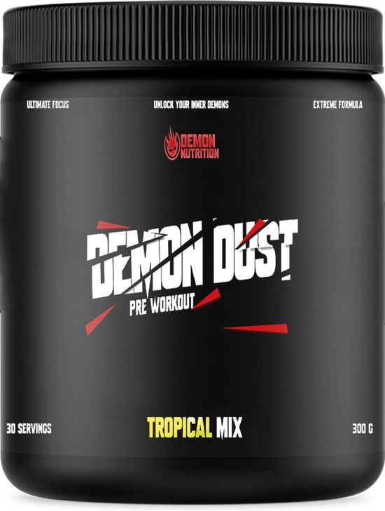 Pre Work Demon Demon Nutrition - Demon Dust Pre-Workout - 300 g - Tropical Smaak - 30 ...