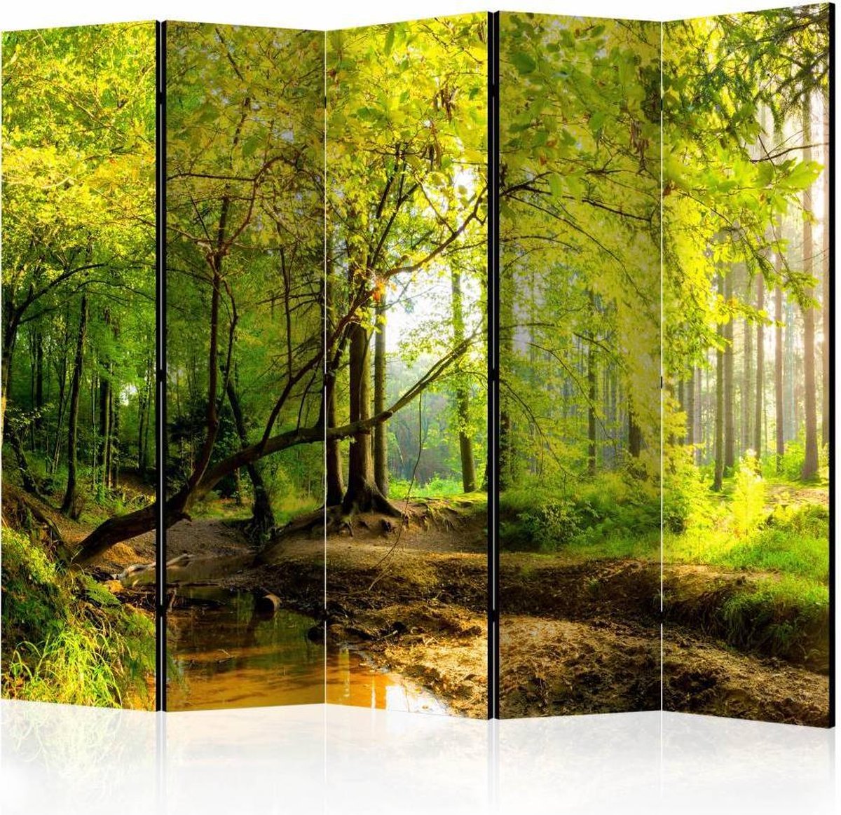 Vouwscherm - Bos 225x172cm, gemonteerd geleverd, dubbelzijdig geprint (kamerscherm)