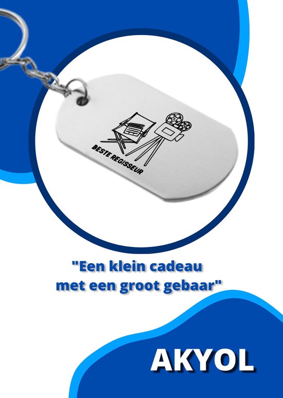 Beste Regisseur Sleutelhanger inclusief kaart – regisseur cadeau – beste Regisseur- Leuk kado voor je Regisseur om te geven - 2.9 x 5.4CM