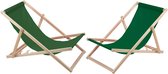 WOODOK - Set de 2 chaises longues en bois de hêtre - coloris vert