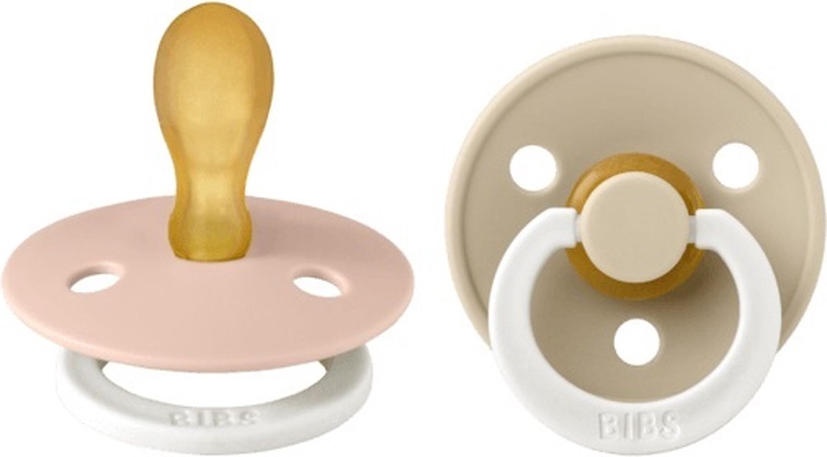 BiBS Glow in the Dark Maat 1 Fopspeen Symmetrisch Blush Glow