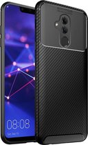 Huawei Mate 20 Lite Siliconen Carbon Hoesje Zwart