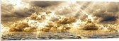 PVC Schuimplaat- Abstract Schilderij van Wolken Drijvend in de Zee - 150x50 cm Foto op PVC Schuimplaat