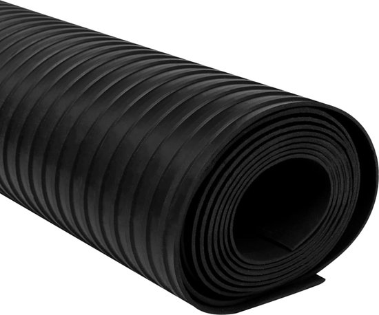 vidaXL Anti-Slipmat 5x1m Rubber Fijne Ribbel Vloer Mat Vloermat Anti Slip Grip