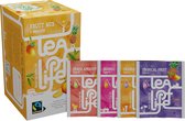 Tea of Life Fairtrade - Mélange de fruits - 100 sachets | 4 saveurs | Orange | Fruits tropicaux | Pêche/Abricot | Mangue