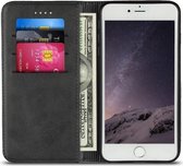 Apple iPhone 8 / 7 Hoesje Premium Book Case Kunst Leer Zwart