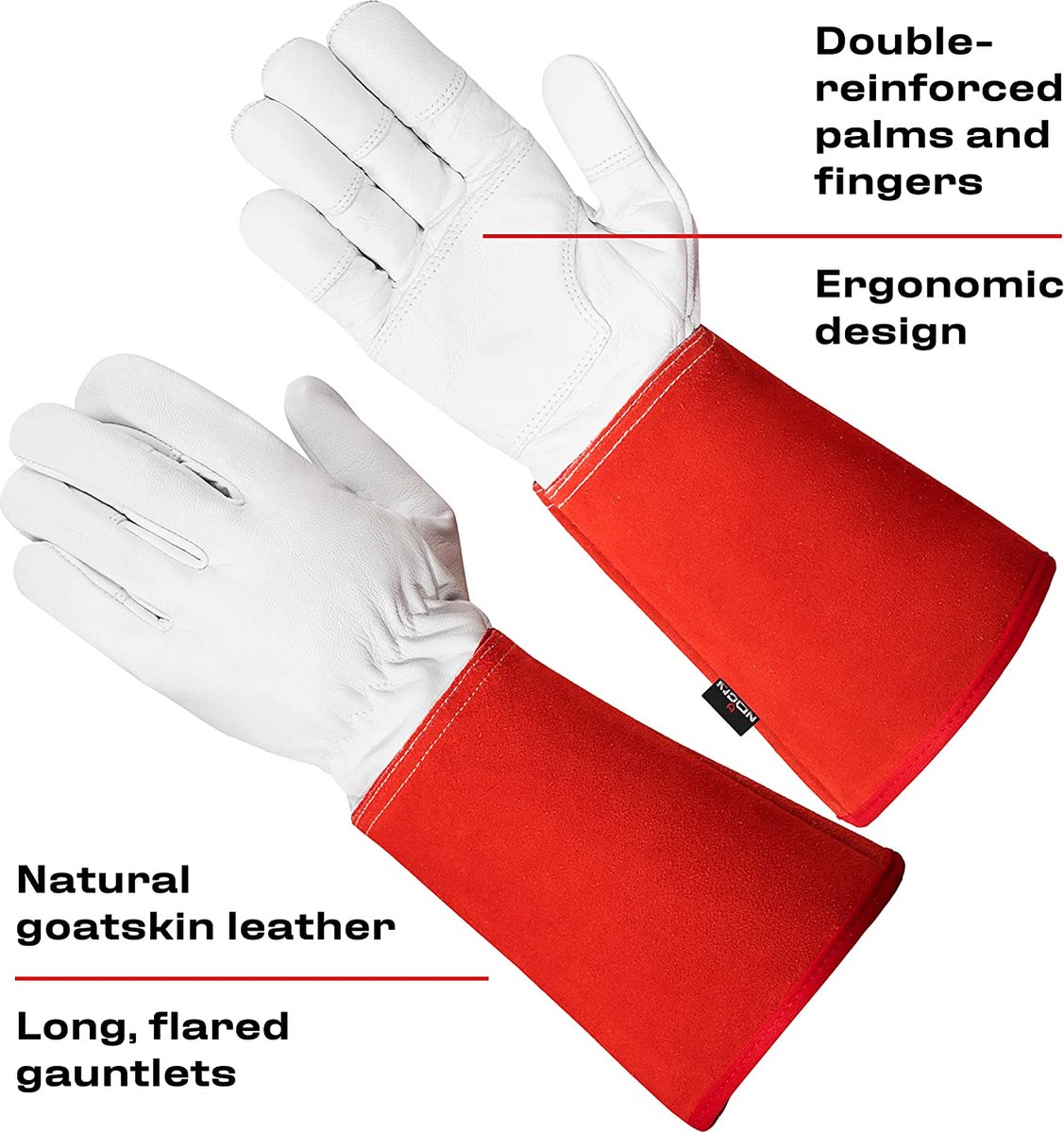 Gants en cuir pour hommes et femmes, gants durables à manches extra longues  et paumes