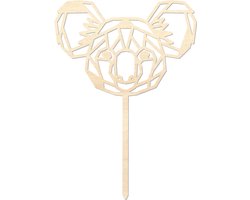 Houten caketopper / taarttopper - Koala - Taart / Cake topper op bestelling gemaakt