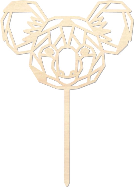 Houten caketopper / taarttopper - Koala - Taart / Cake topper op bestelling gemaakt