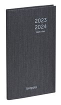 Brepols agenda 2023-2024 - KASHMIR Interplan - 16M - Weekoverzicht - Zwart - 9 x 16 cm