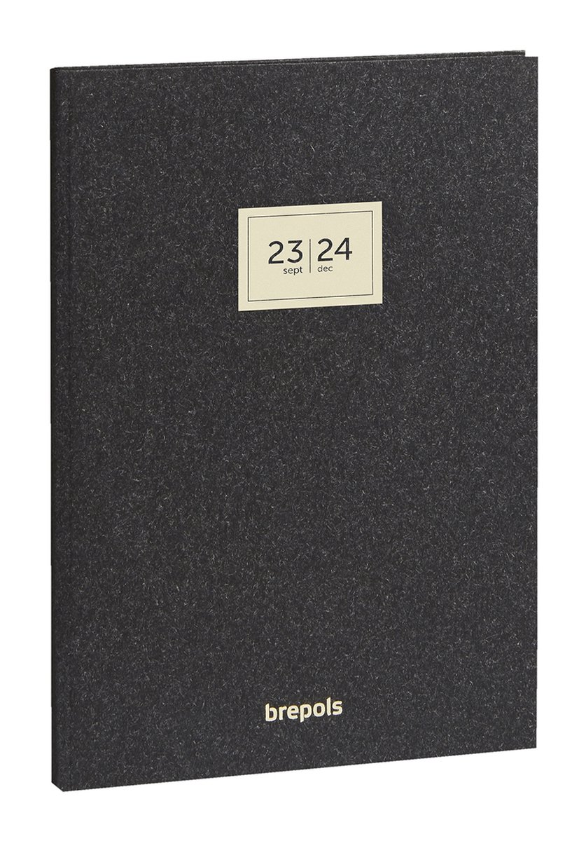 Brepols agenda 2023-2024 - ESSENZ - 16M - Weekly Notebook - Weekoverzicht - Antraciet - 14,8 x 21 cm