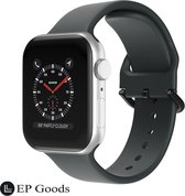 EP Goods - Bandje Geschikt voor Apple Watch Series 1/2/3/4/5/6/SE/7 en 8 - 38/40/41mm - Siliconen - Met Gesp Sluiting - Donkergrijs