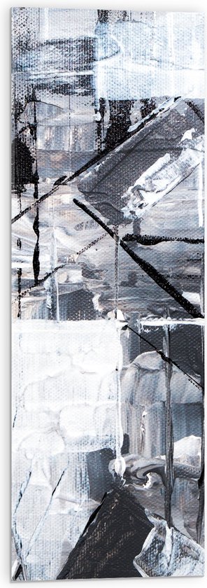 Acrylglas - Verfmix van Zwart, Wit en Grijs Tinten - 30x90 cm Foto op Acrylglas (Met Ophangsysteem)