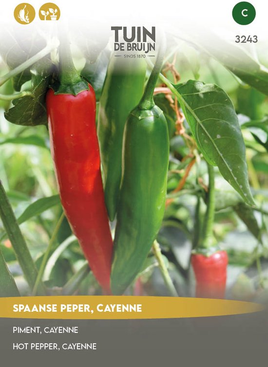 Tuin de Bruijn® zaden Spaanse peper Cayenne bol
