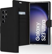 Accezz Hoesje Geschikt voor Samsung Galaxy S23 Ultra Hoesje Met Pasjeshouder - Accezz Wallet Softcase Bookcase - Zwart