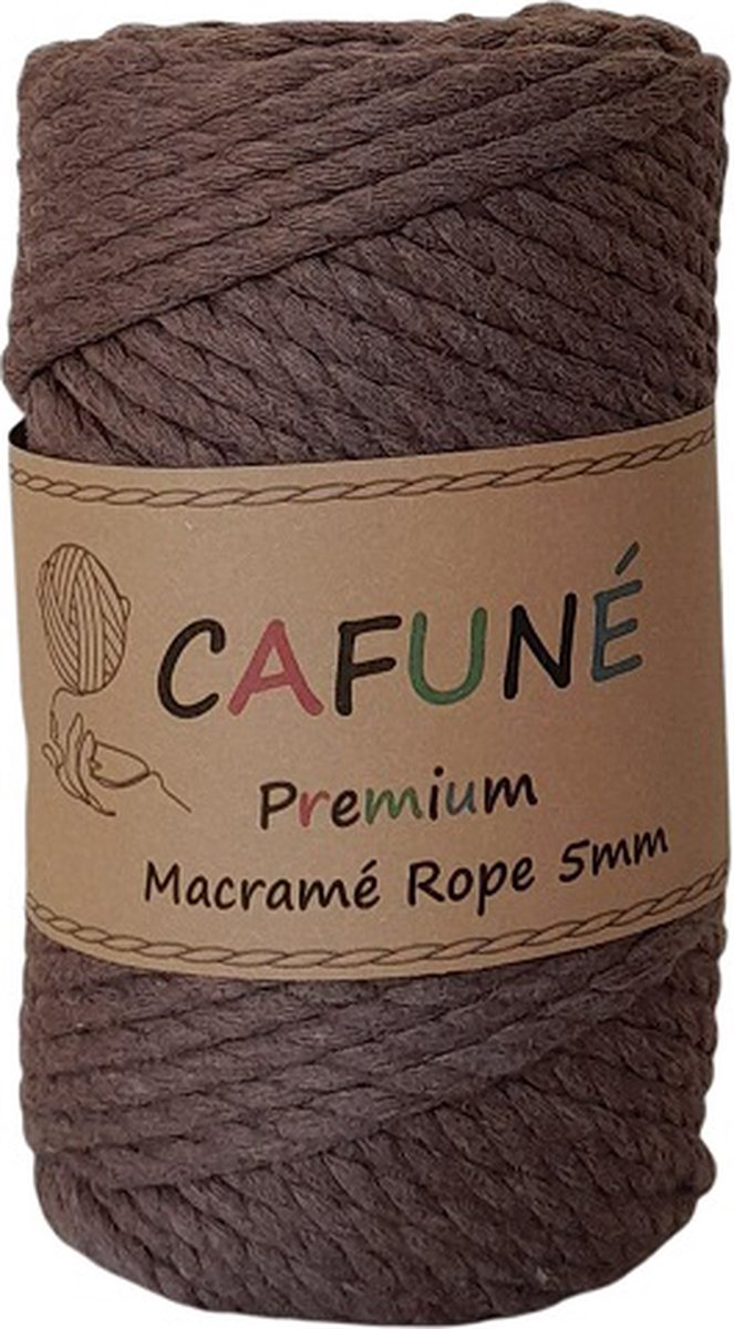 Cafuné Premium-Corde Macramé-Brun rouille-5mm Triple Twist-40 mètres-Cordon  en coton