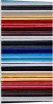 Acrylglas - Strepen in het Rood, Geel, Blauw en Grijs - 50x100 cm Foto op Acrylglas (Met Ophangsysteem)