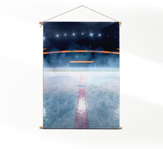 Textielposter Ijshockey Pitch M (55 X 40 CM) - Wandkleed - Wanddoek - Wanddecoratie