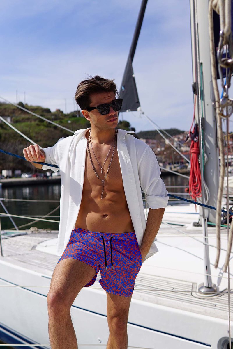 Miami Beach | Hoogwaardige Kwaliteit Zwemshort | Zwembroek | Beachshort | Heren | Sneldrogend | | 190 Sax — afbeelding 5
