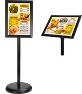 Belle Vous Zwarte A4 Aanpasbare Poster Houder Standaard – Aluminium Standaard Poster Staande Display Klik Frame Voor Portretten & Landschap Formaat – Voor Beurzen, Winkels en Restaurant menu’s