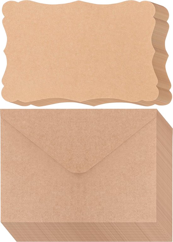 Belle Vous Cartes Hobby Vierges en Papier Marron avec Enveloppes (Lot de  50) - 17,6 x