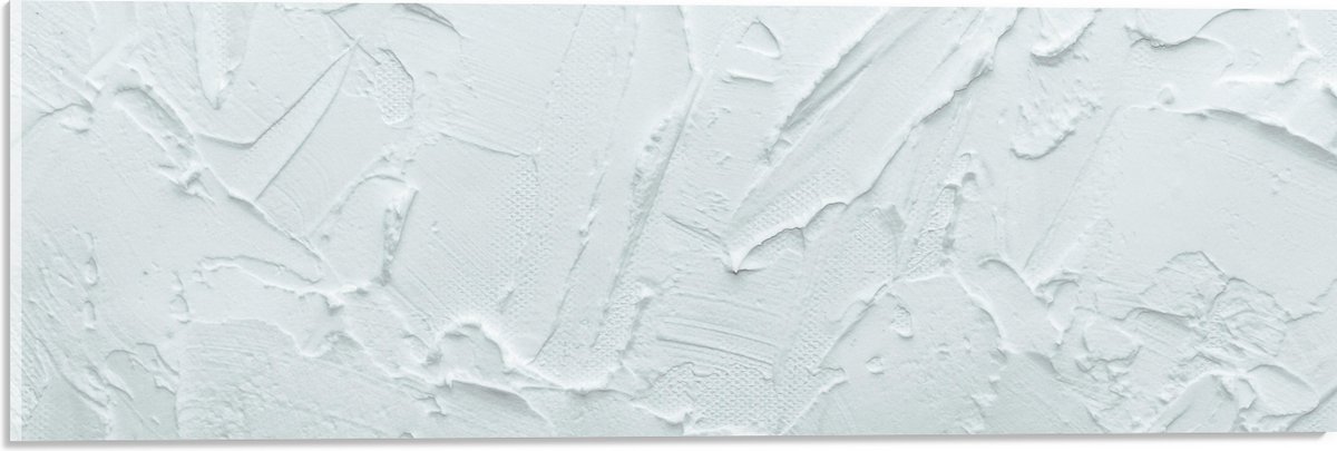 Acrylglas - Textuur van Witte Verf - 60x20 cm Foto op Acrylglas (Met Ophangsysteem)